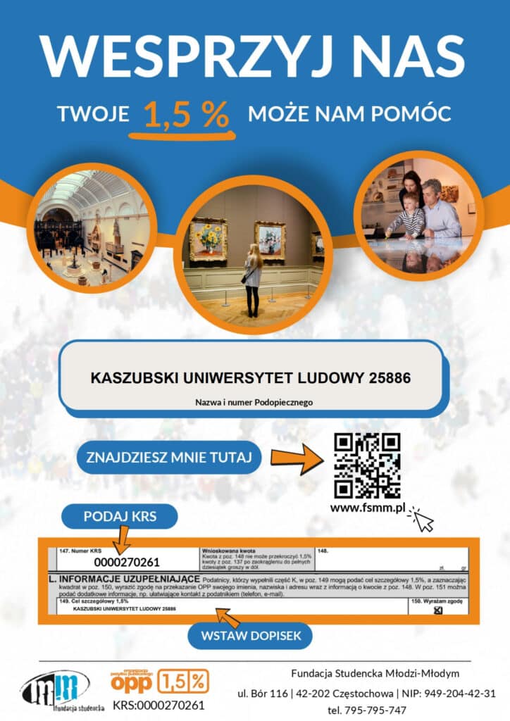 Przekaż 1.5% podatku na KRS: 0000270261 z celem szczegółowym: Kaszubski Uniwersytet Ludowy 25886