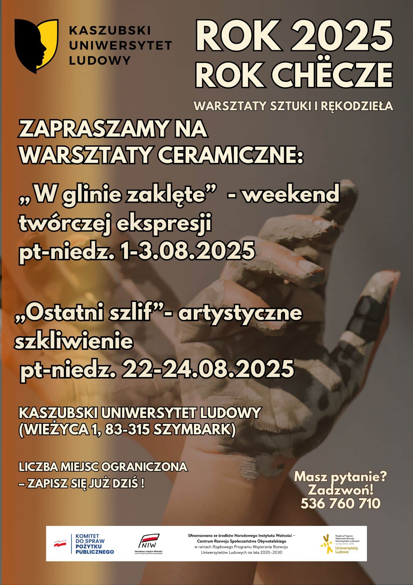Plakat [promujący warsztaty ceramiczne