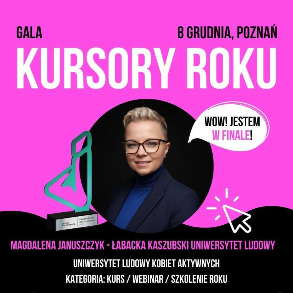 Kaszubski Uniwersytet Ludowy nominowany w kategorii „Najlepszy webinar / szkolenie / kurs edukacyjny ostatnich 12 miesięcy