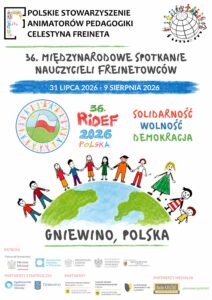 plakat RIDEF2026 przedstawia dzieci, loga organizatorów i partnerów wydarzenia.