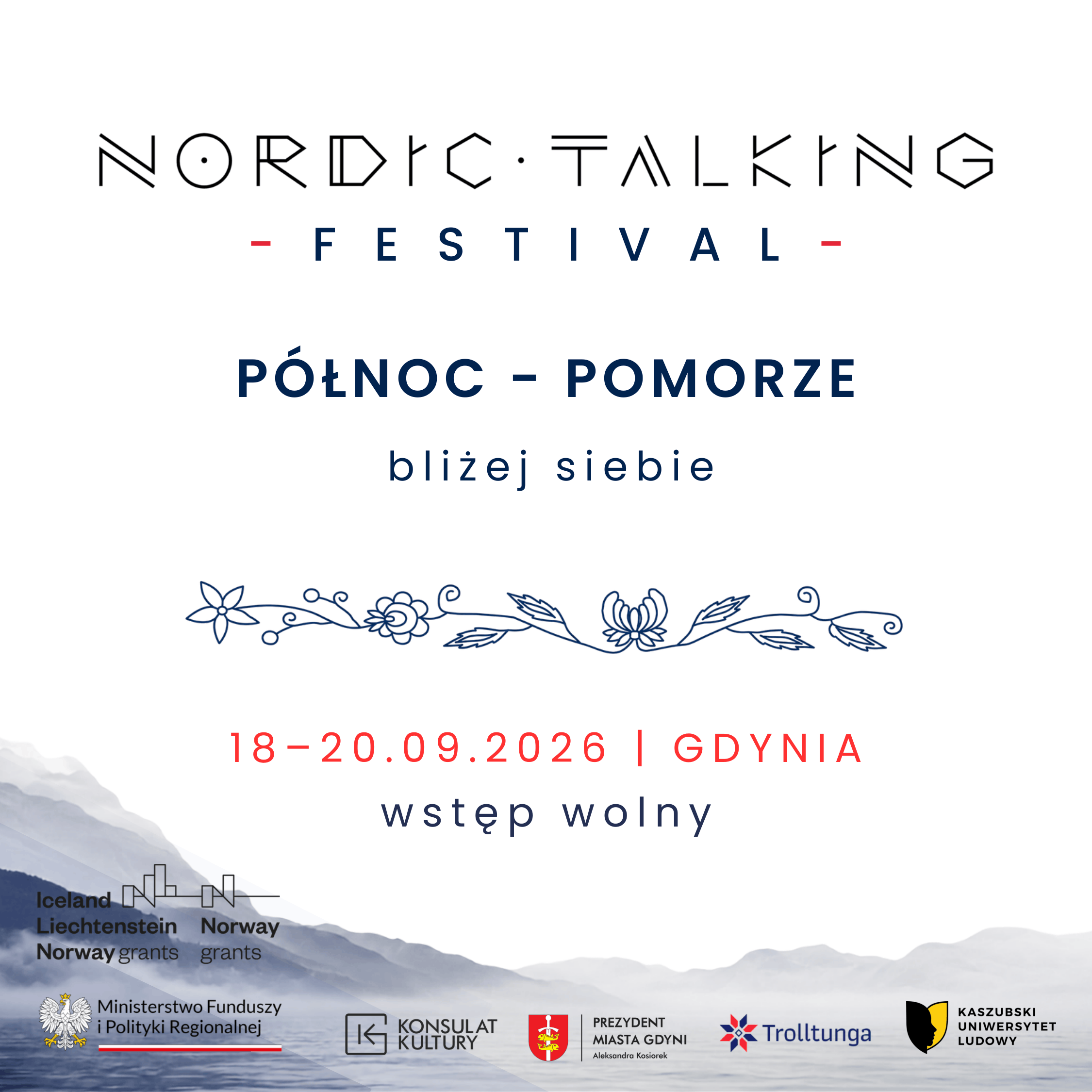 grafika przedstawia plakat Nordic Talking Festival
